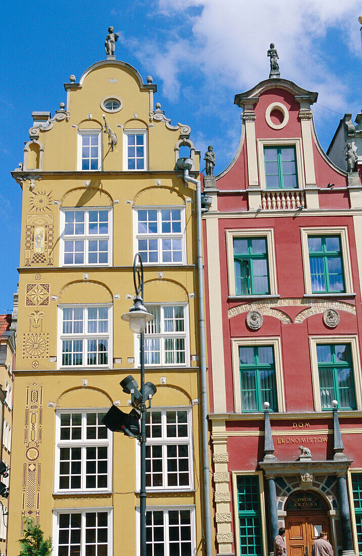 Buildings in Dlugi Targ Street. Gdansk. Pomerania. Poland