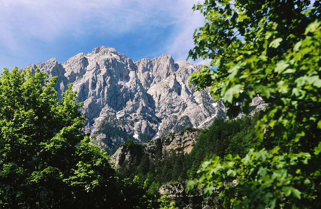 Massif Pedraforca (2497m) in Bergueda. North face. Sierra del Cadí. Cadí-Moixeró Natural Park. Barcelona province. Cataluña. Spain