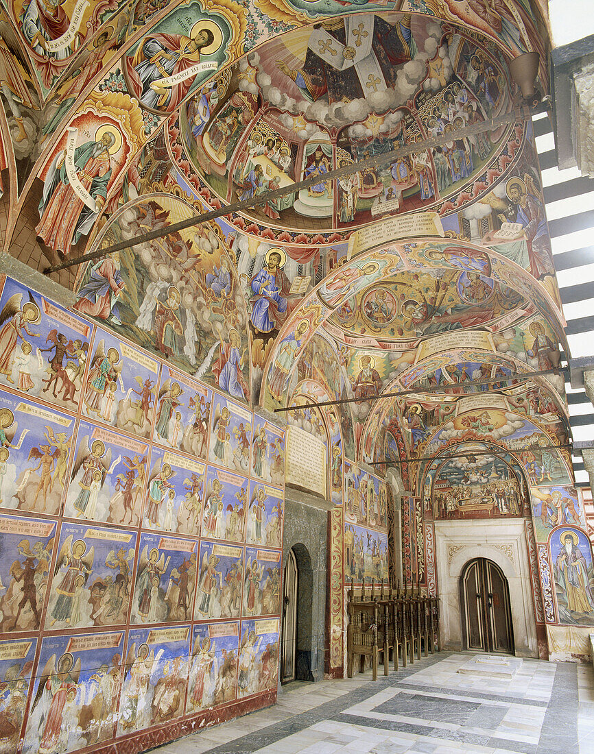 Paintings at Rila Orthodox monastery. Bulgaria