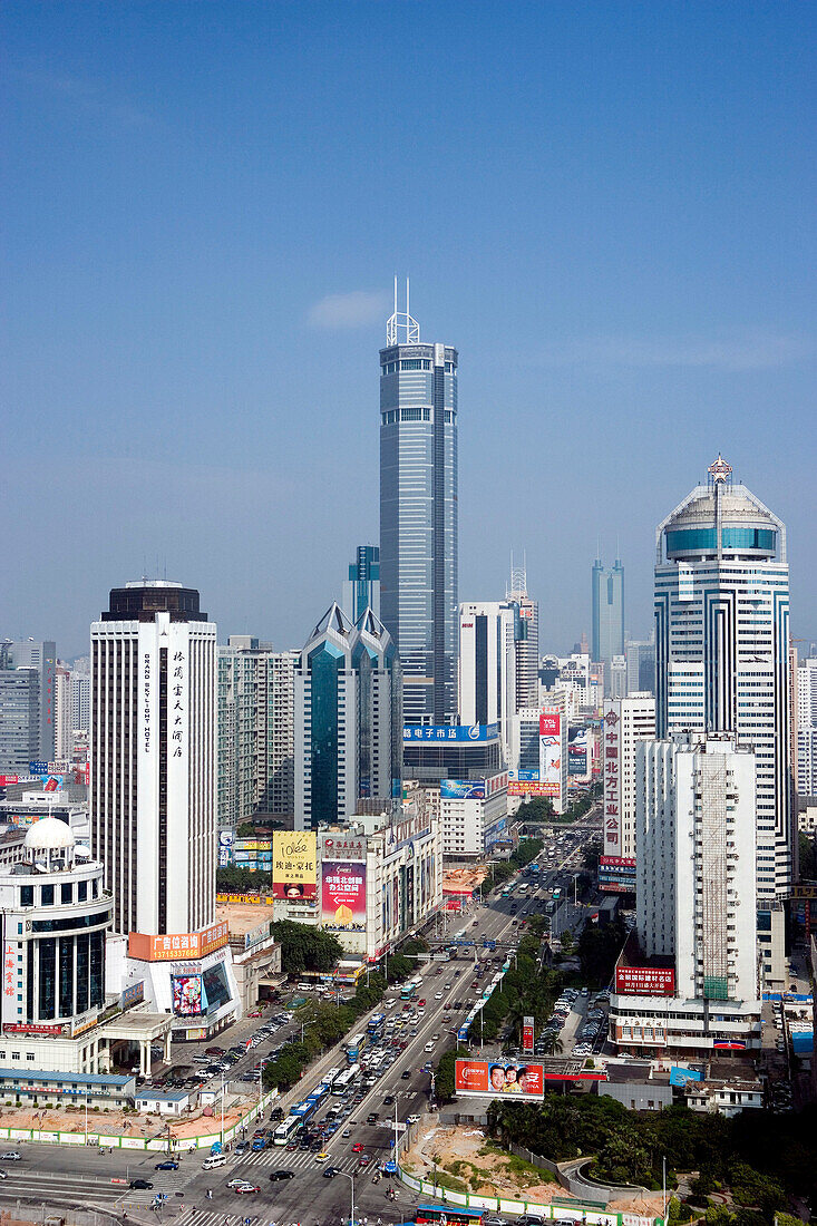 Shennan Zhong Lu avenue, Shenzhen. Guangdong province, China