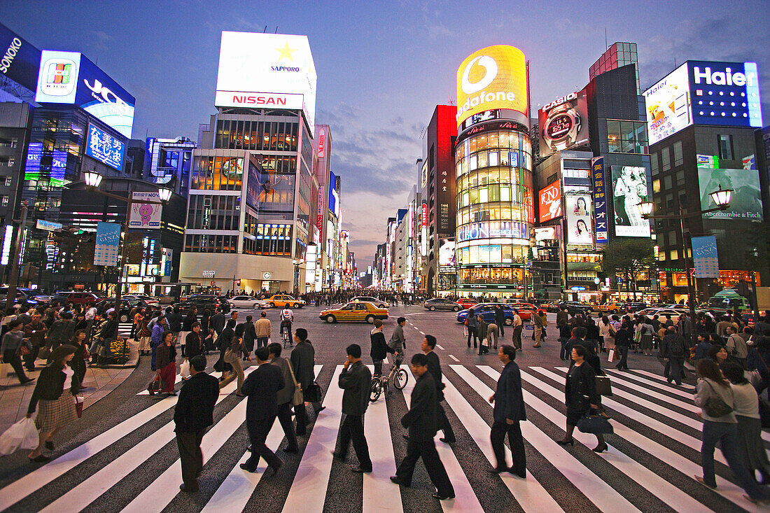 Central Avenue (Chuo Dori), Ginza district. Tokyo, Japan