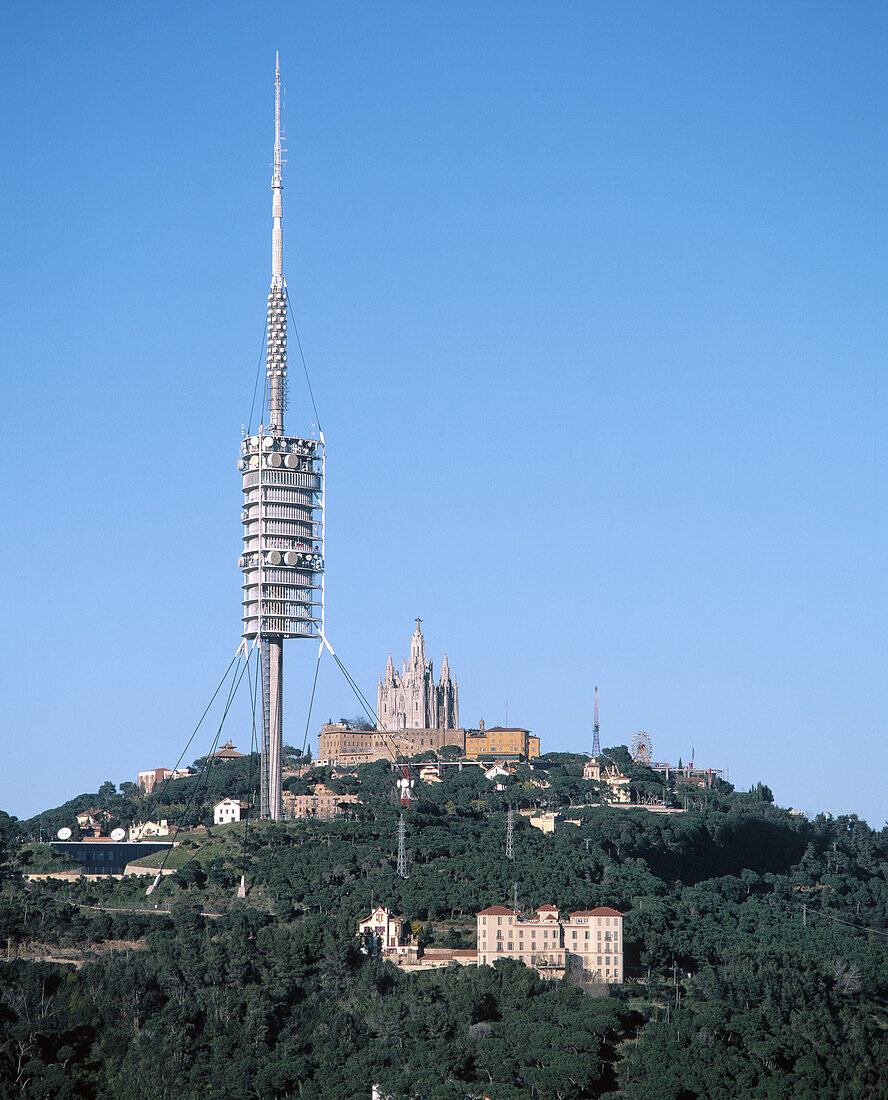 Telecommunication tower in Collserola. Barcelona. Spain.