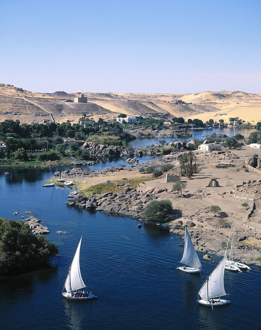 Feluccas on River Nile. Aswan. Egypt