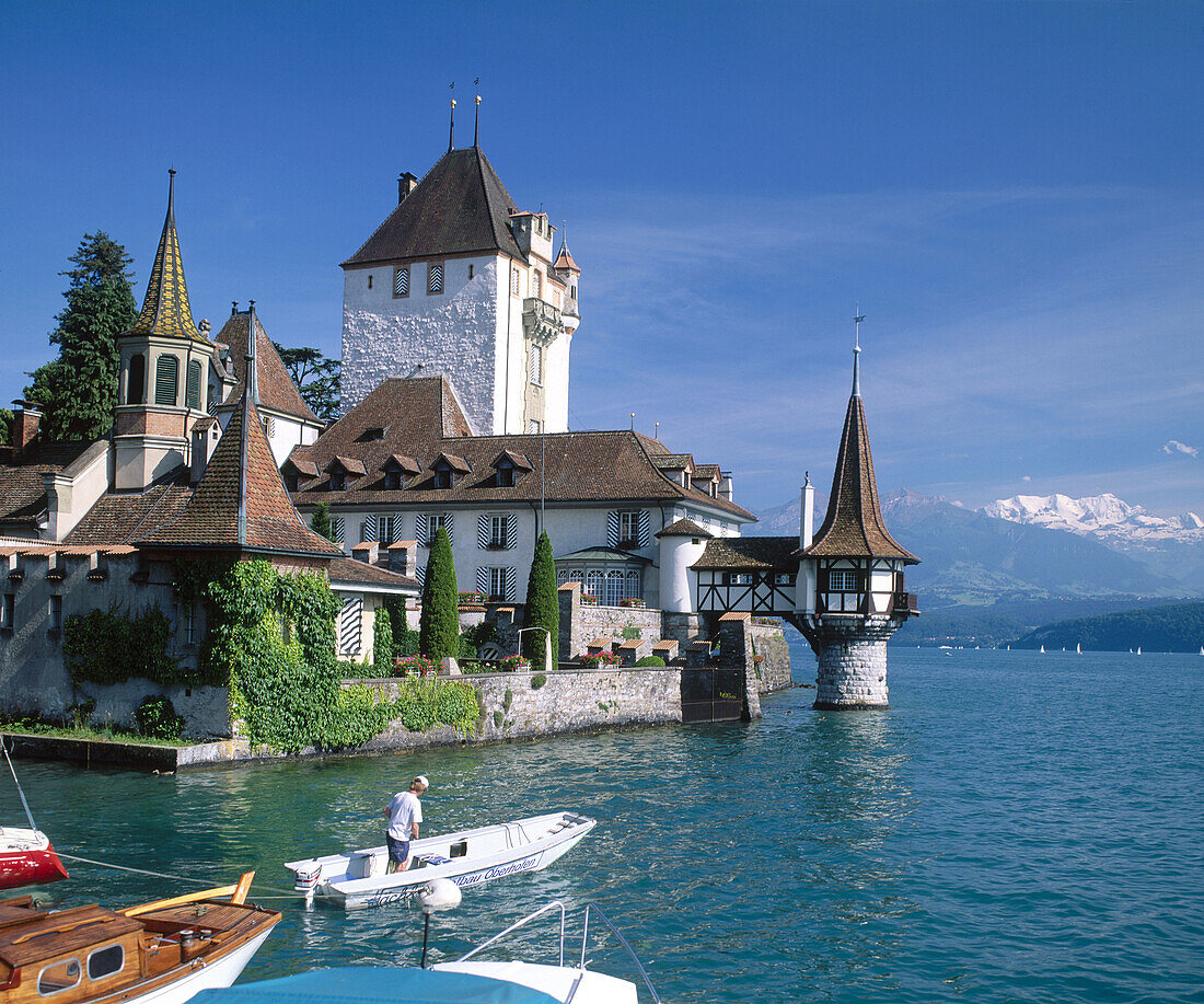 Oberhofen Castle,Thunersee Lake. Switzerland.