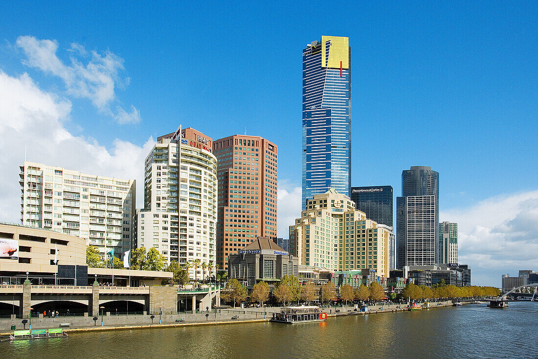 Southbank. Yarra River. Eureka Tower. Melbourne City. Victoria. Australia. April 2006