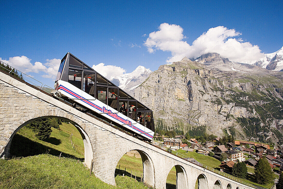 Jungfrau Mountain. Murren City. Lauterbrunen Valley. Near Interlaken City. Switzerland.