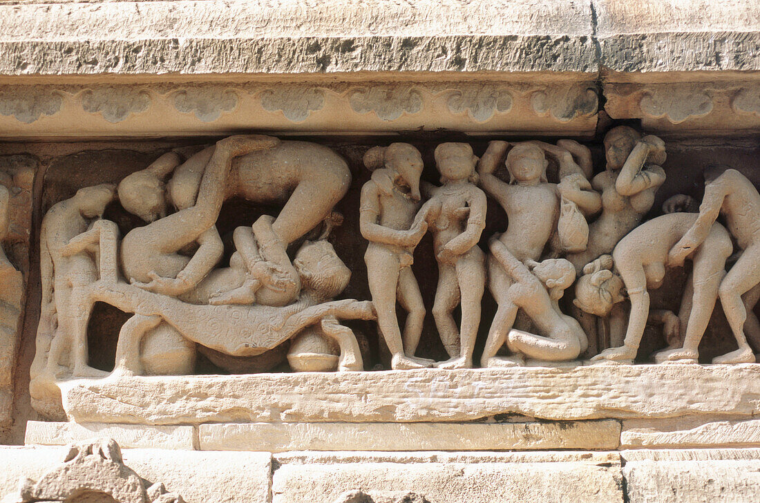 Erotic temples. Khajuraho. Madhya Pradesh. India.