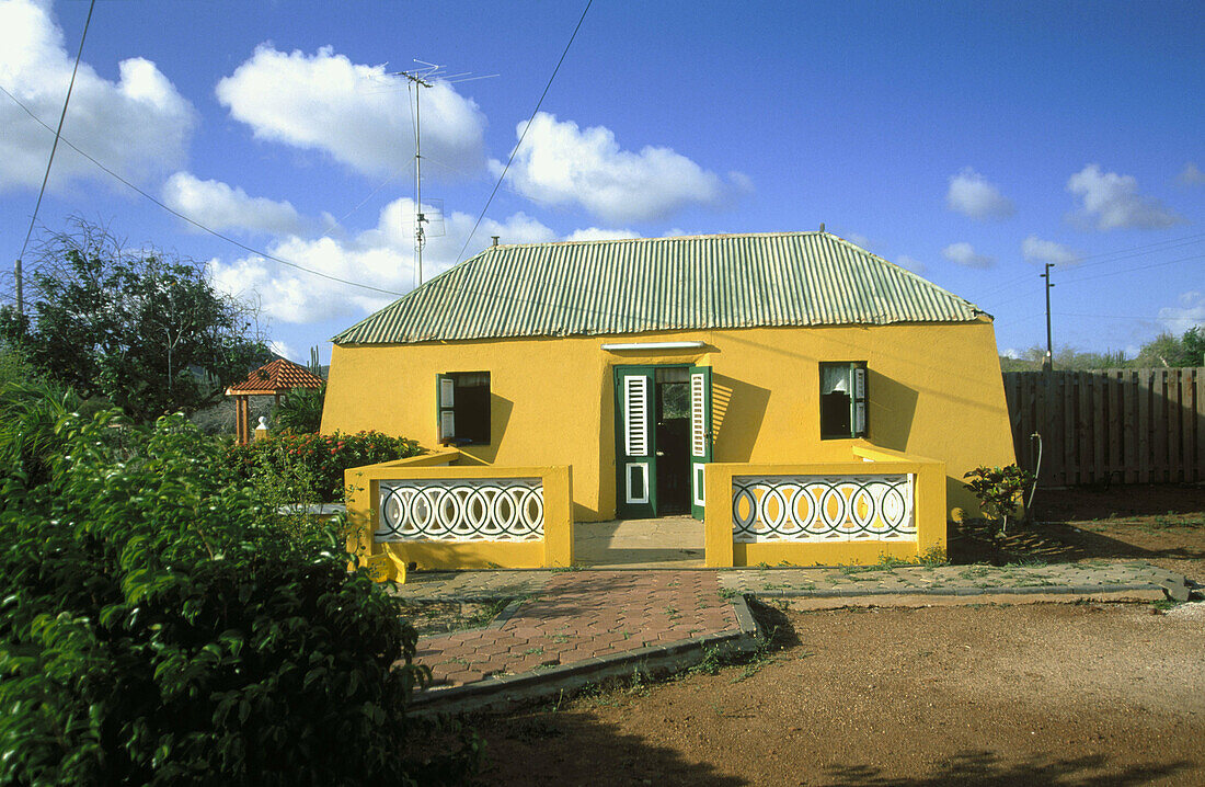 Traditional kunuku house. Curacao. Caribbean