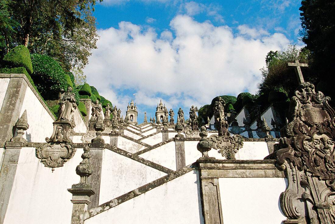 Staircase of the Bom Jesus do Monte sanctuary. Braga. Portugal