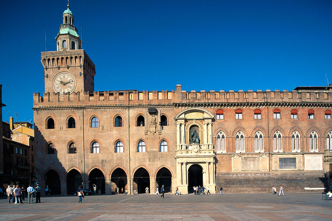 Palazzo Comunale (Town Hall) at Piazza Maggiore. Bologna. Italy