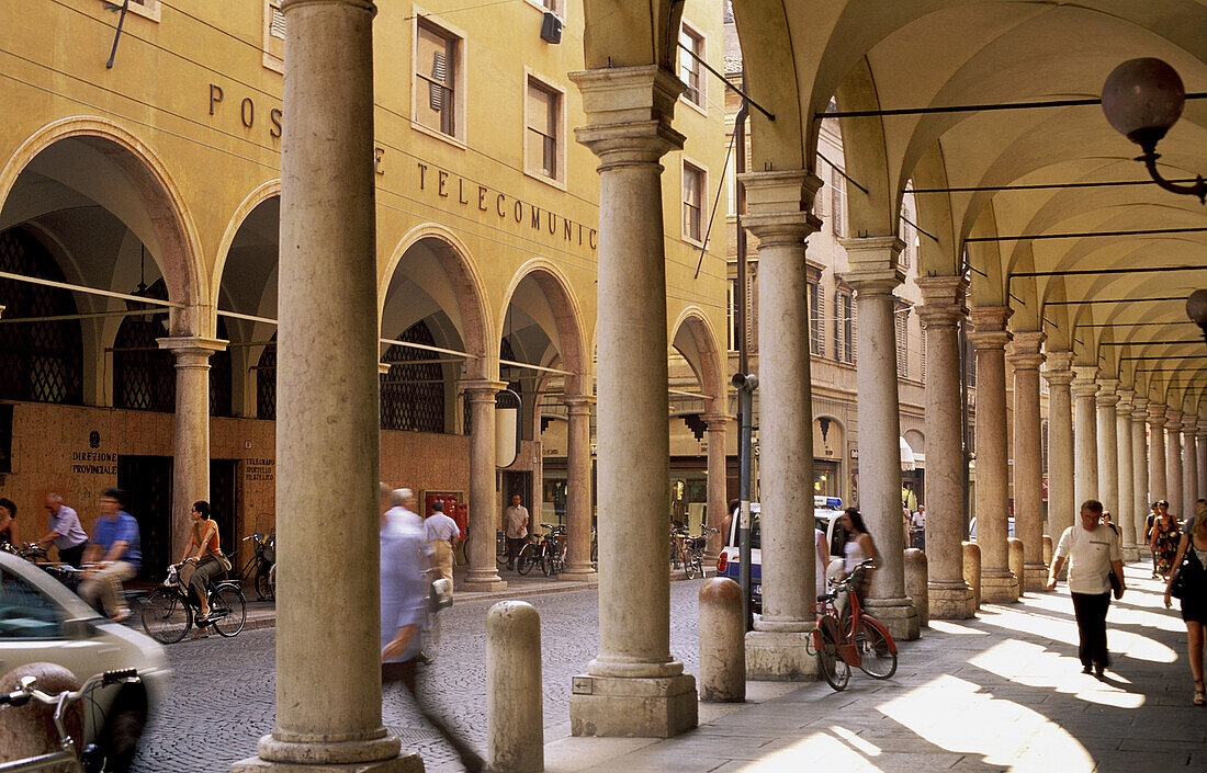 Italy - Emilia Romagna - Modena. Arcades along Via Emilia