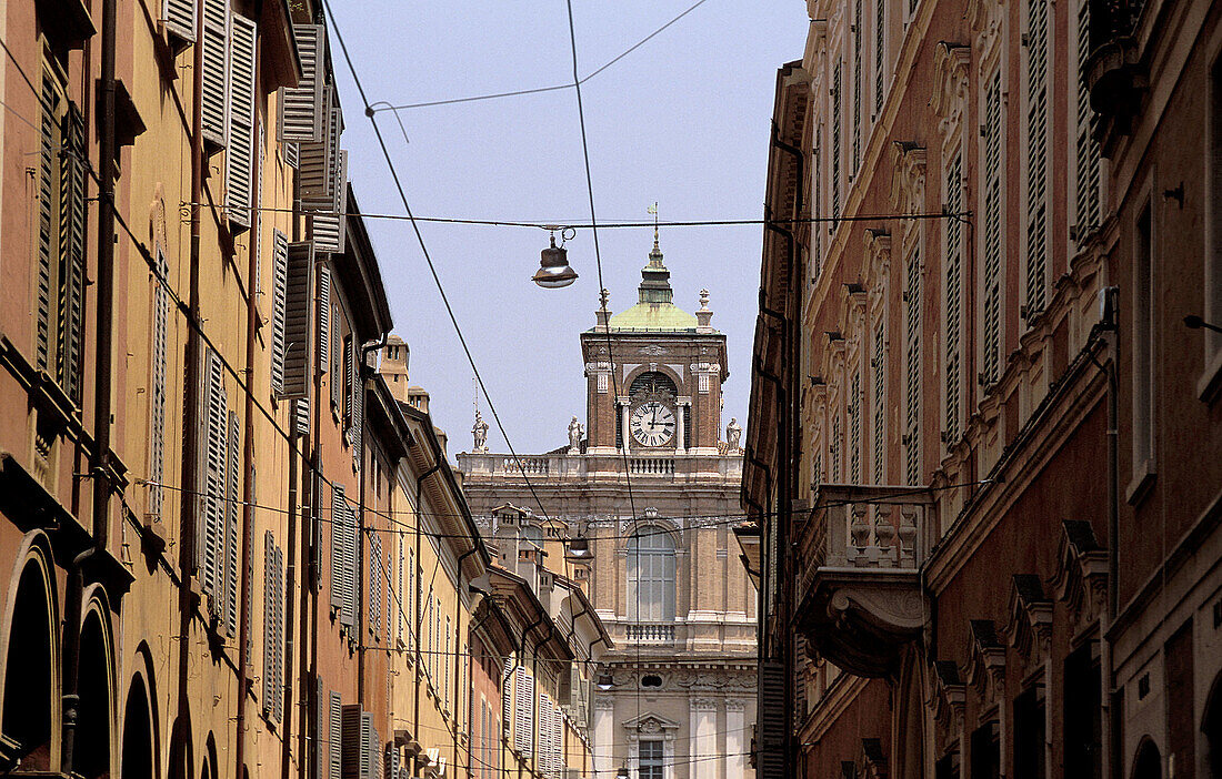 Italy - Emilia Romagna - Modena. Via Farini and Palazzo Ducale