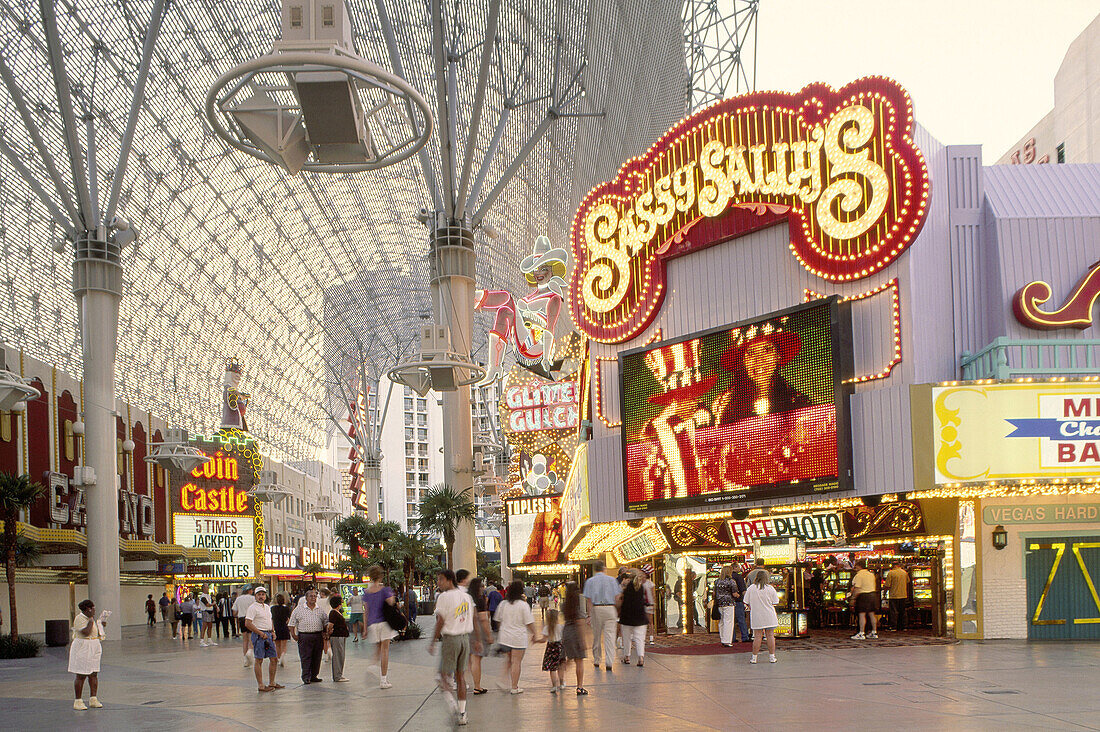 Fremont Street. The Sassy Sally s Casino. Las Vegas. USA
