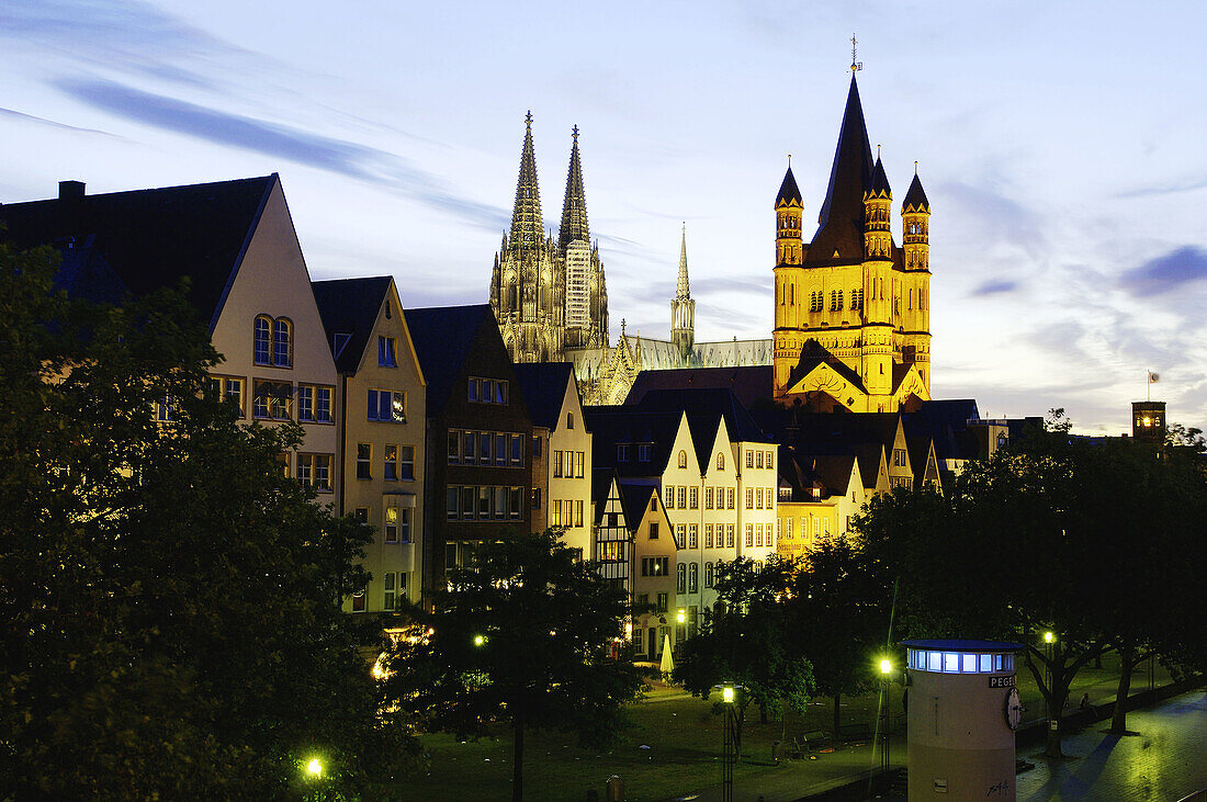 The cathedral and Altmarkt. Cologne. North Rhine Westphalia. Germany.