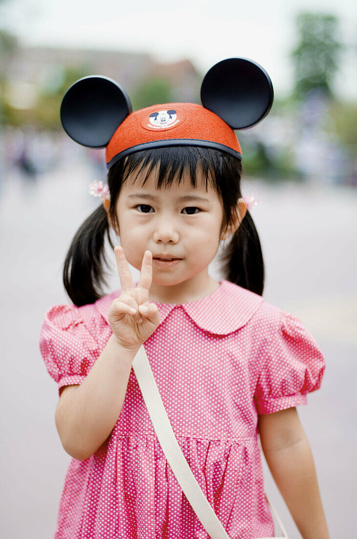 Disneyland Hong Kong, children at main street. Hong Kong. China.