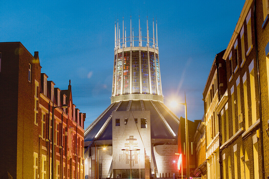 Liverpool Metropolitan Cathedral of Christ the King from Hope Street. Liverpool. England, UK