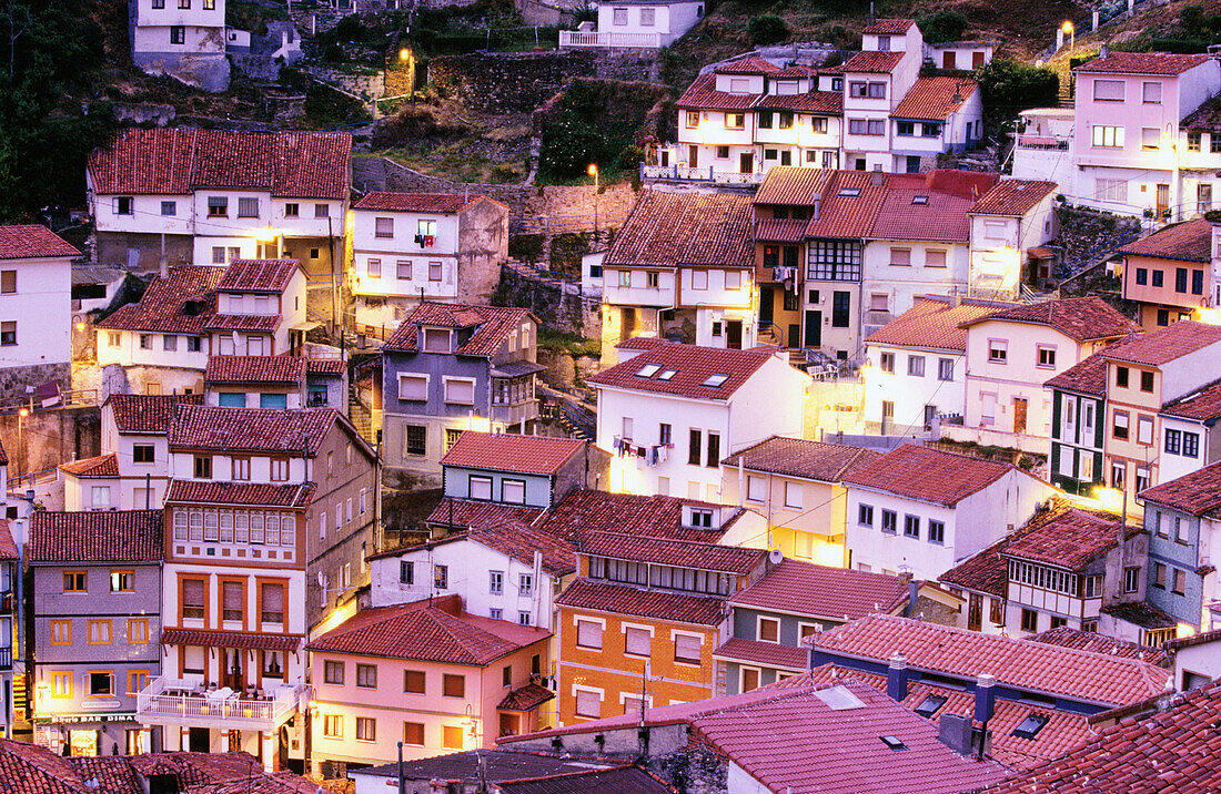 Cudillero at twiligth. Asturias. Spain