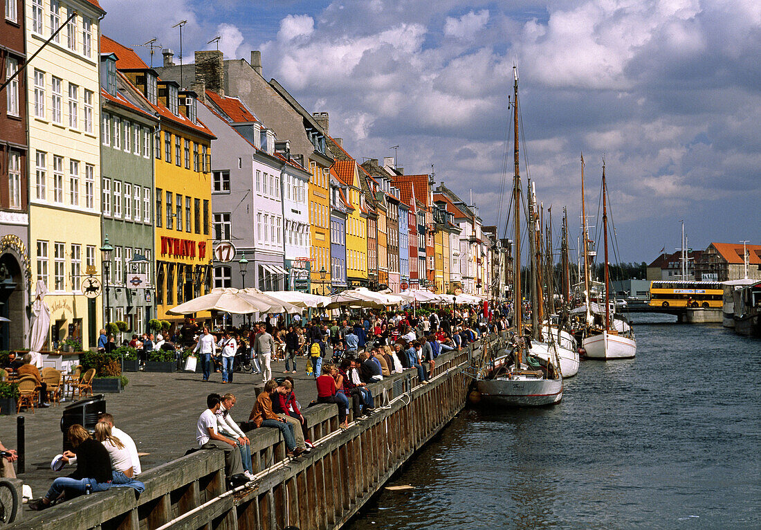 View of Nyhavn, the famous canal. Copenhagen. Denmark