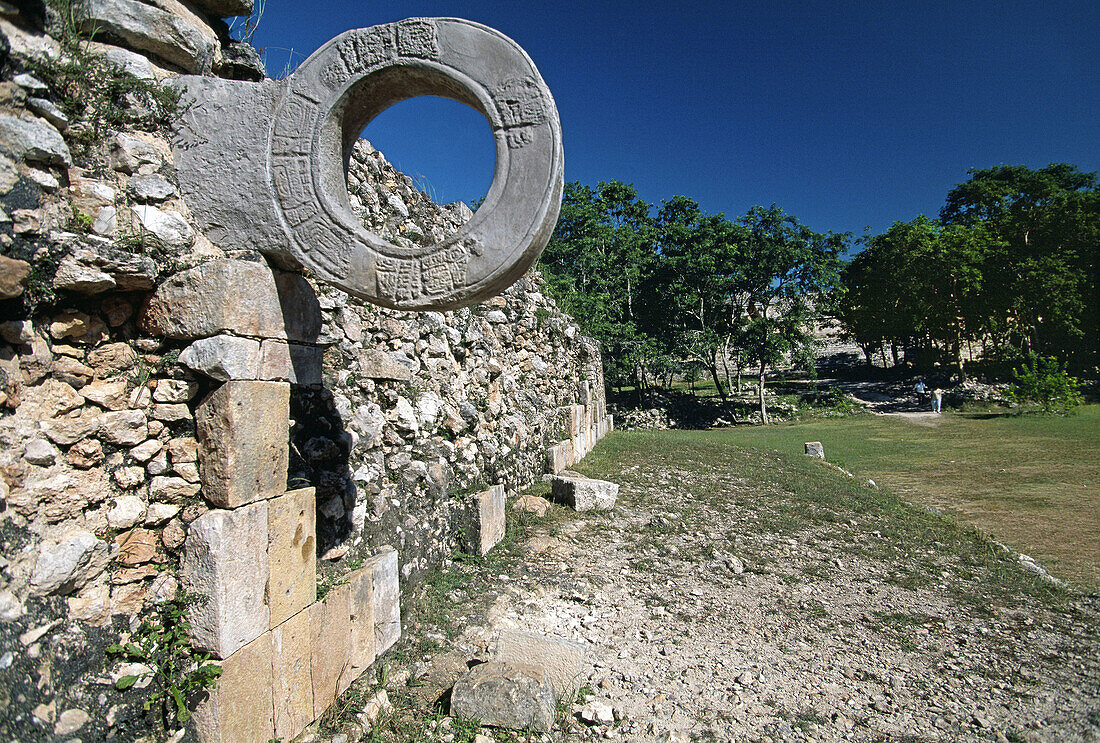 Puuc Road. The Ball Game Field (UNESCO World Heritage). Uxmal. Yucatan. Mexico.