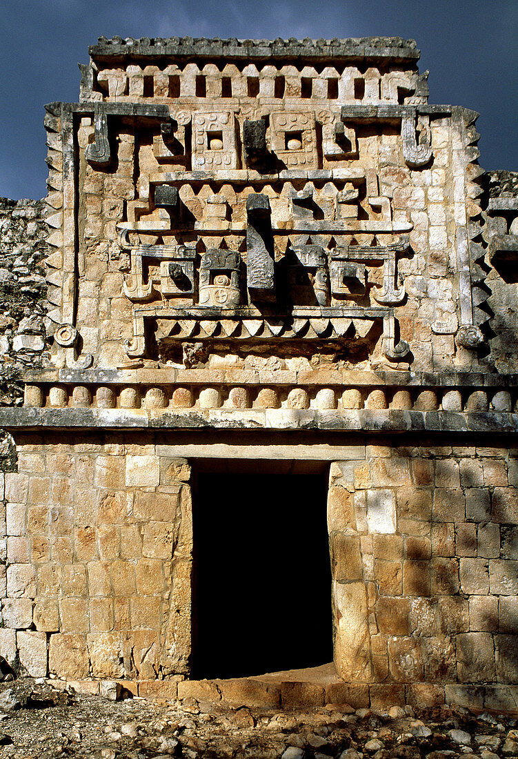 Puuc Road. The entrance of the Palace. Xlapak. Yucatan. Mexico.