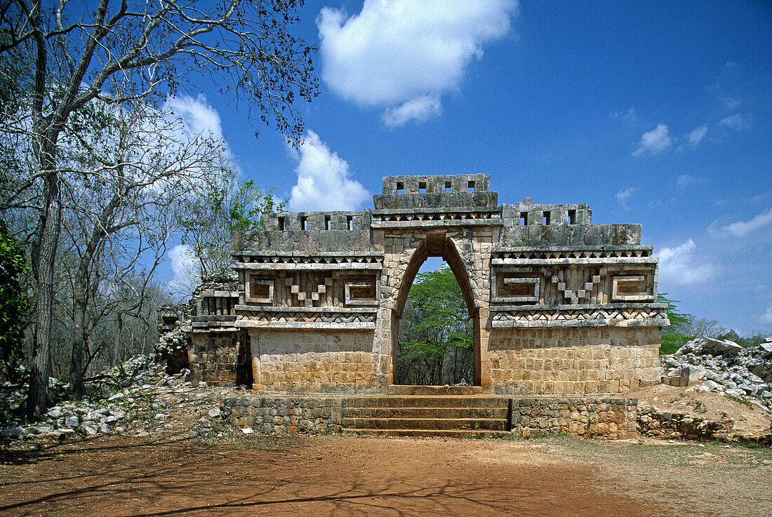 Puuc Road. View of El Arco. Labnà. Yucatan. Mexico.