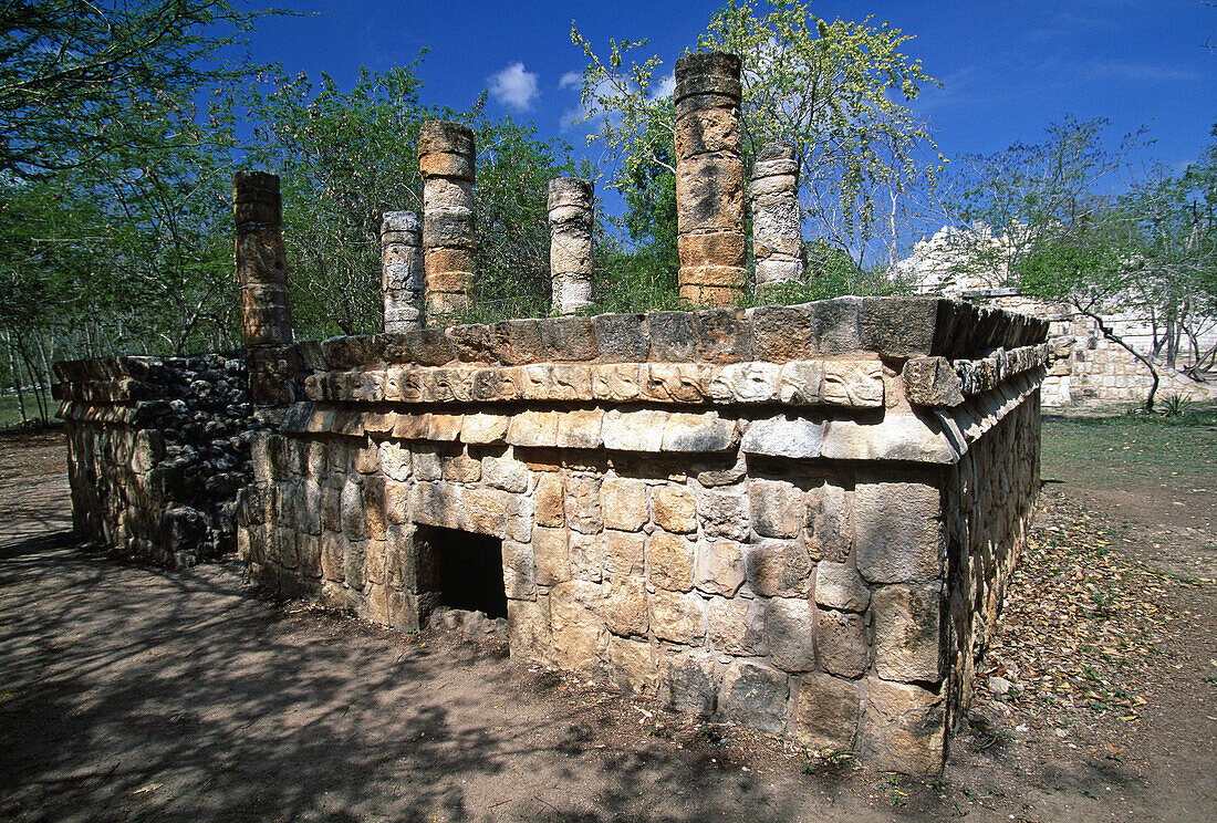 View of the Tombs Platform (UNESCO World Heritage). Chichen Itza. Yucatan. Mexico.