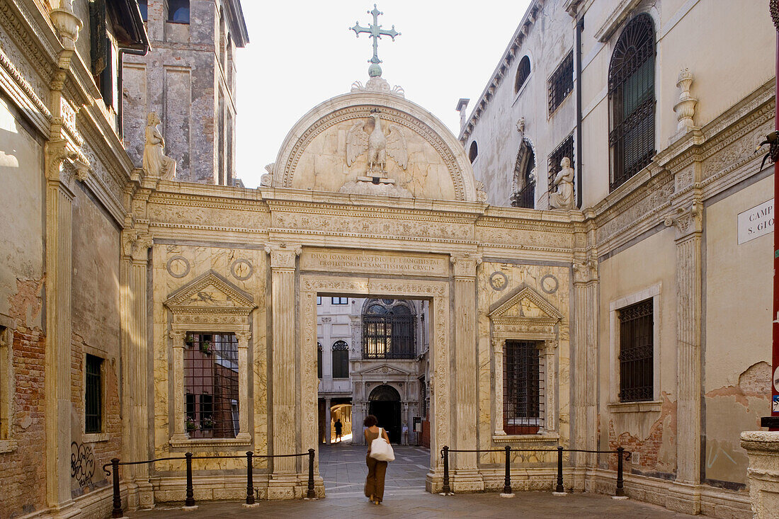 Scuola di San Giovanni Evangelista, the entrance. Venezia (Venice). Italy.