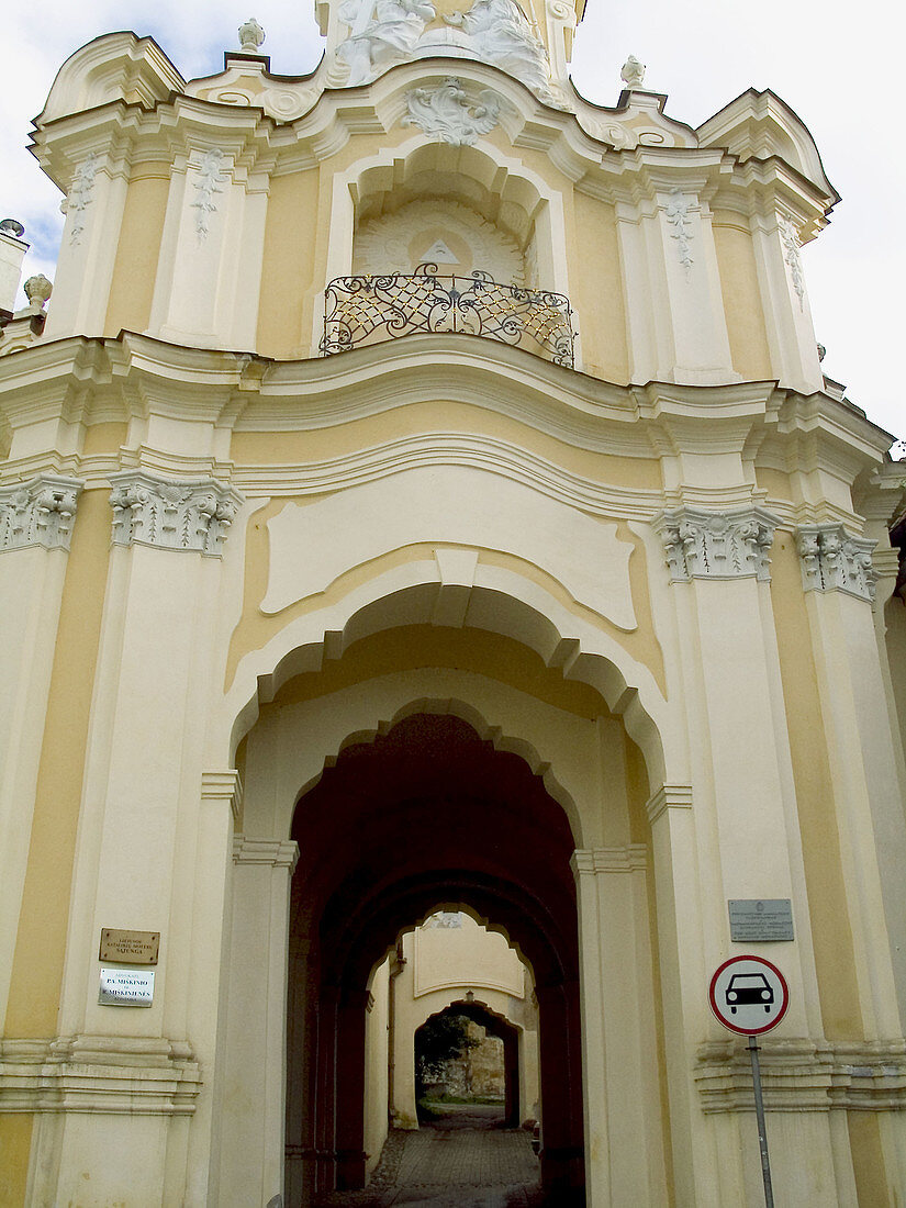 Entrance to the Basilian Monastery. Basilian gate. Vilnius. Lithuania