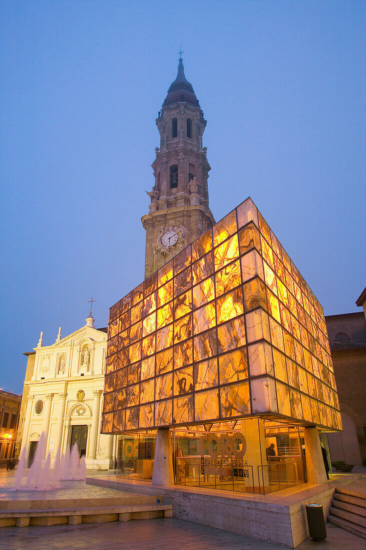 Museo del Foro Romano and Catedral de la Seo. Zaragoza. Aragon. Spain.