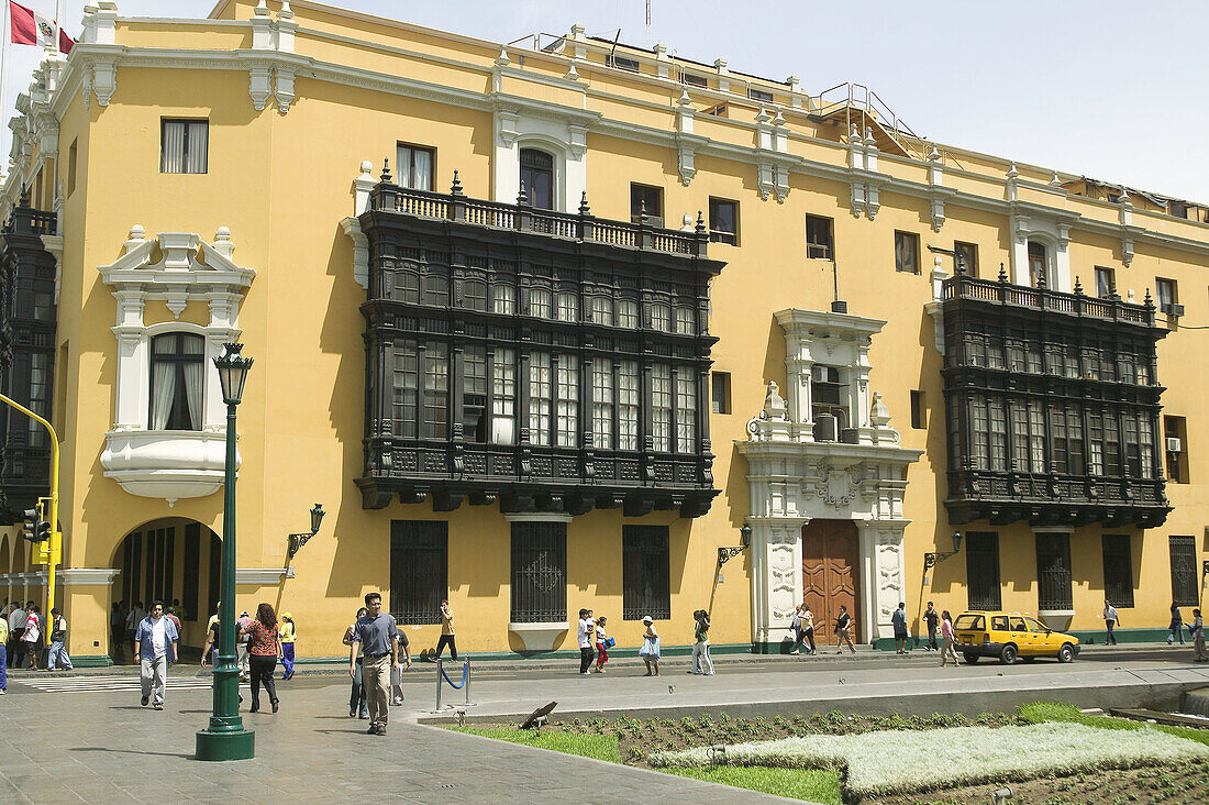 Buildings in Plaza Mayor. Lima. Perú.