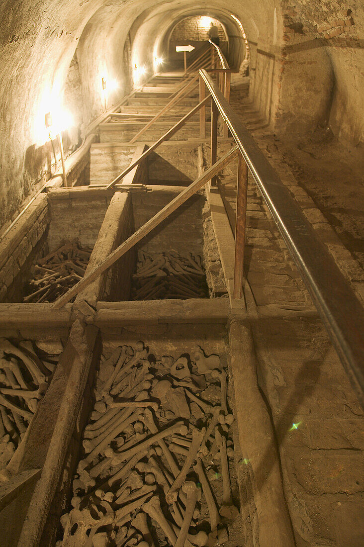 Crypt with charnel house of Convento de San Francisco de Asis. Lima. Perú.