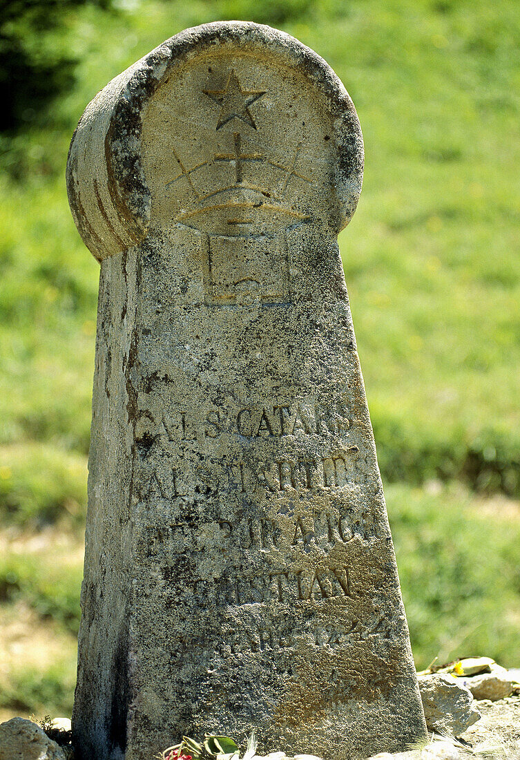 Cathar monument. Montsegur. Ariège département, France