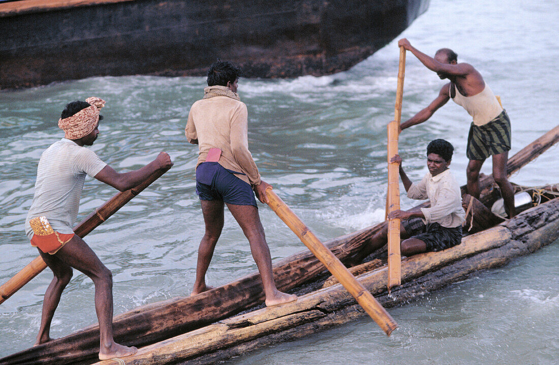 Traditional fishing canoe. Kanyakumari. India