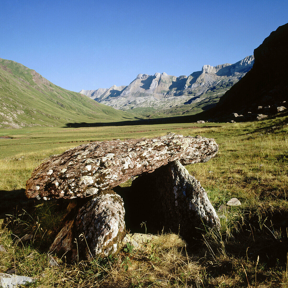 Aguas Tuertas dolmen. Hecho valley. Huesca province. Aragon. Spain.