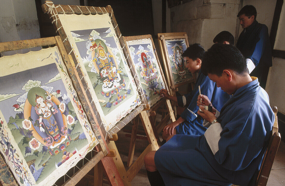 Painting school. Thimphu. Bhutan.
