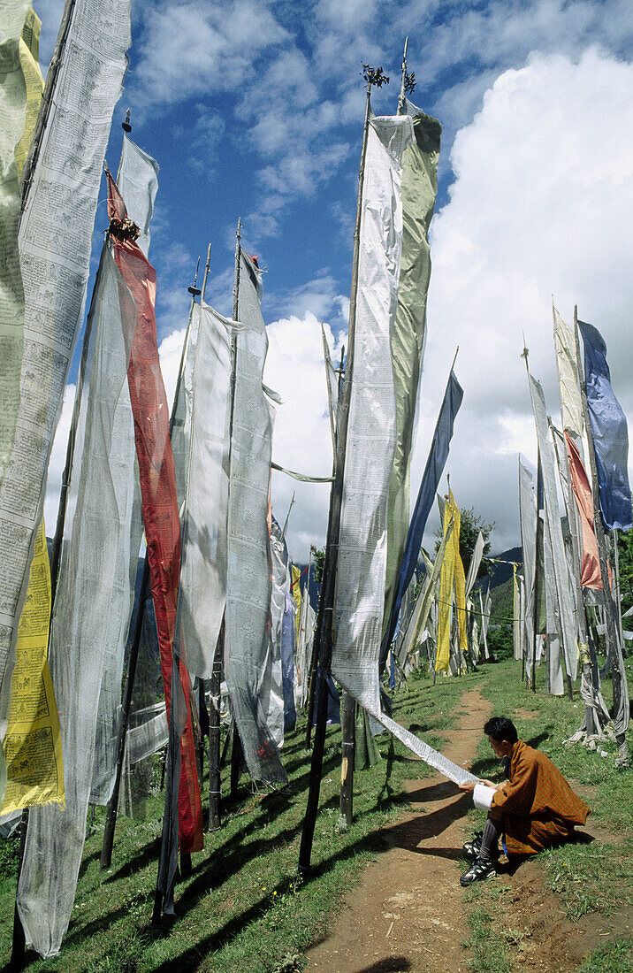 Prayer flags. Sangye Gang. Thimphu. Bhutan.