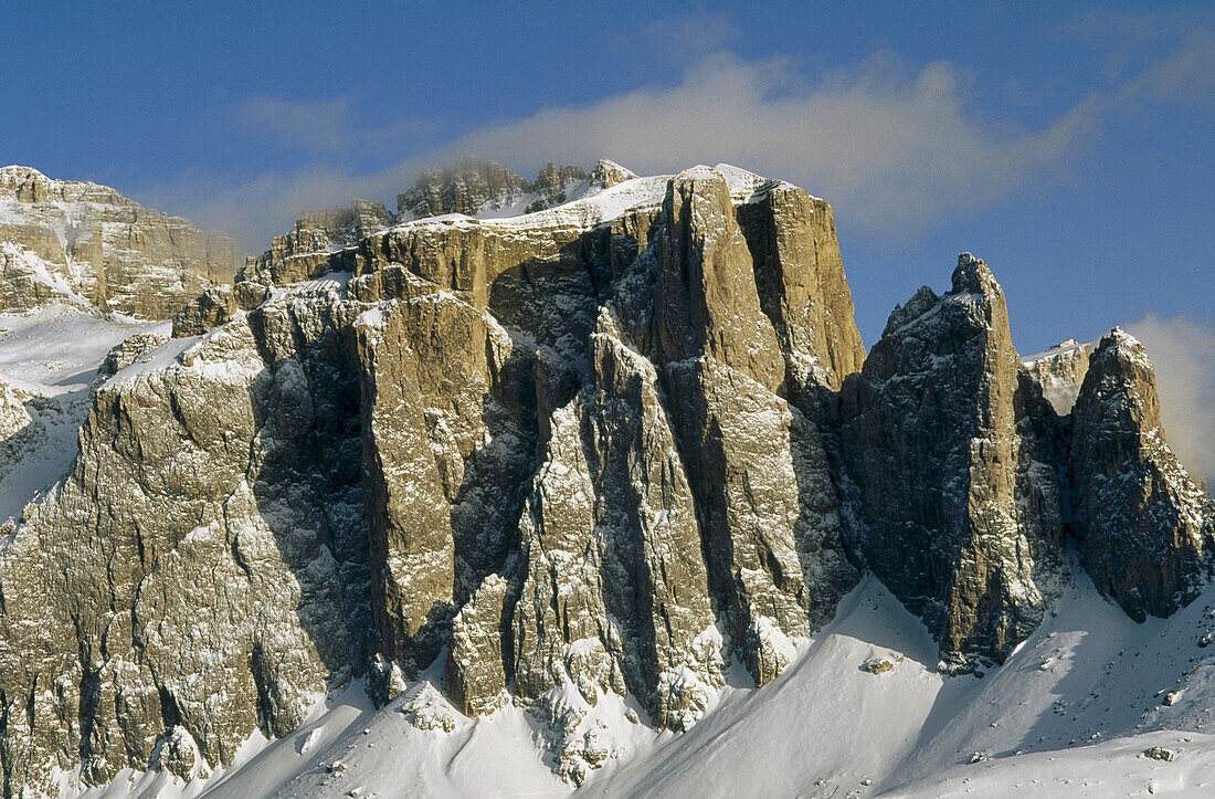 Sella massif. Sella Towers. Dolomites. Italy.