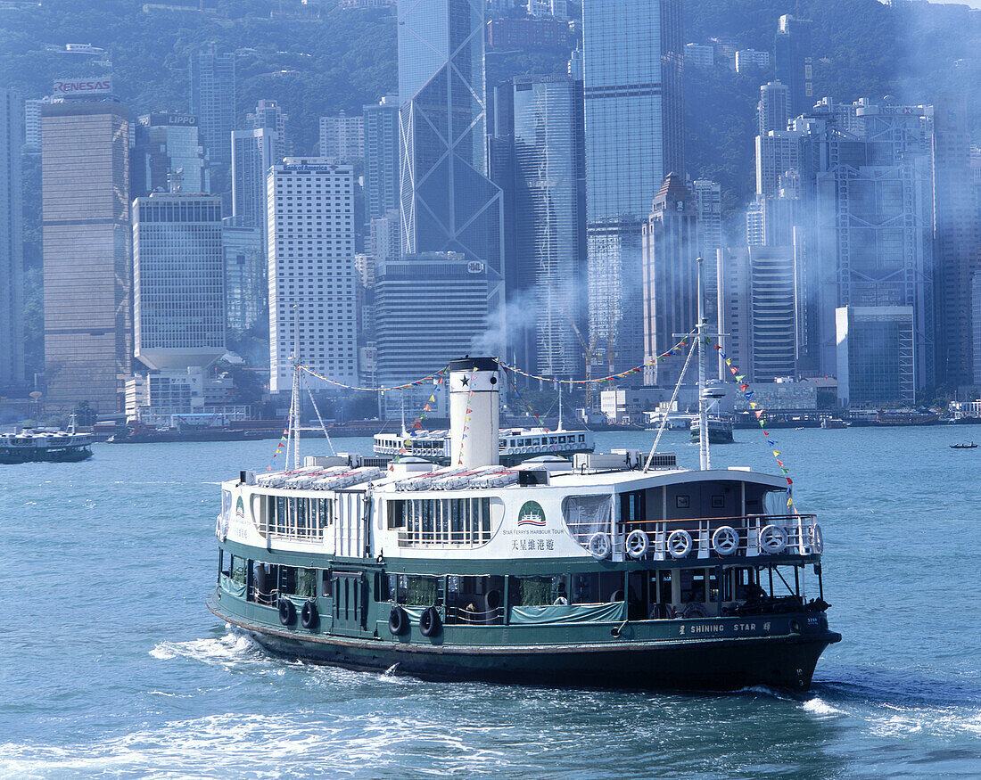 Ferry at Victoria harbour. Hong Kong. China