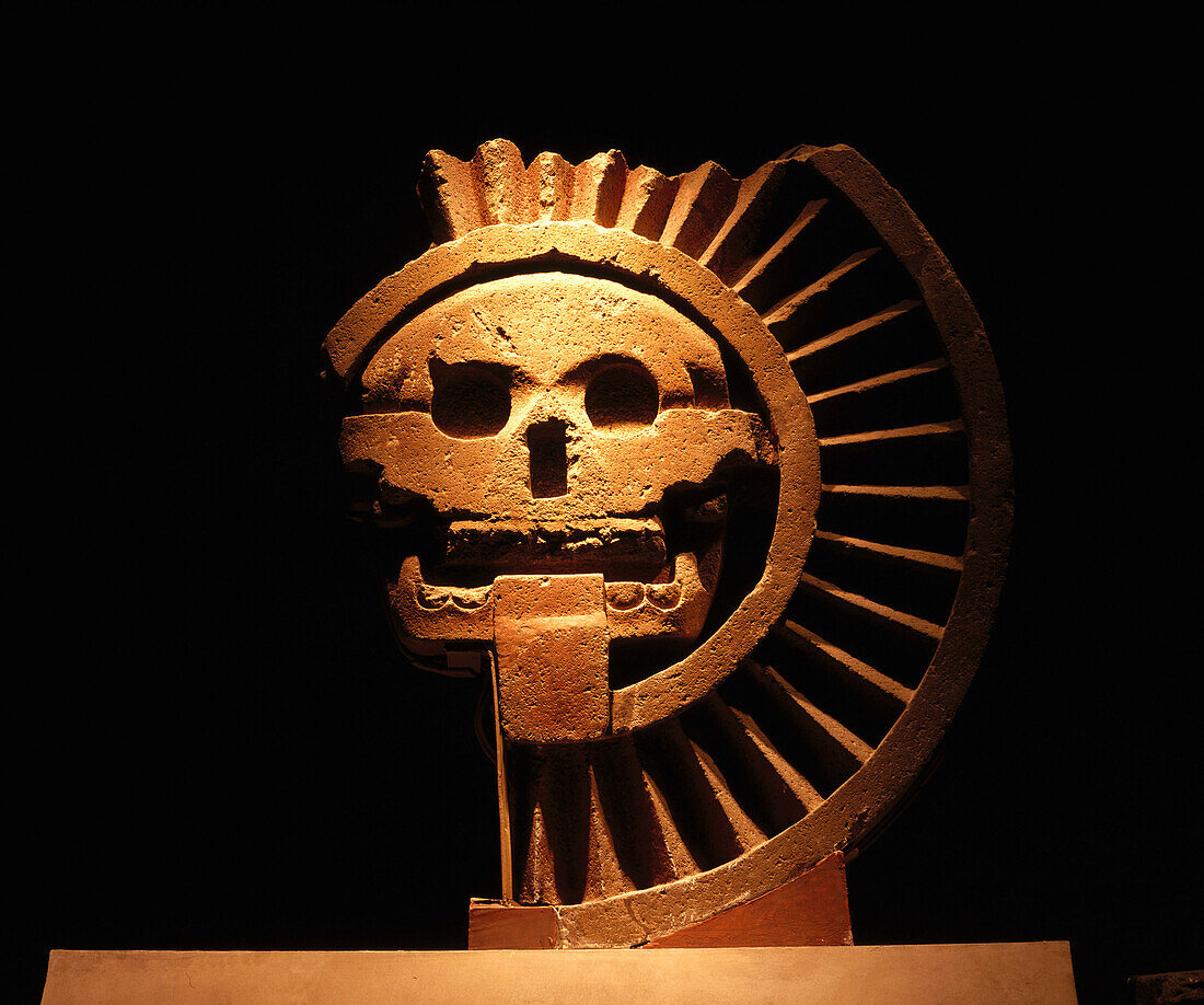 Representation of a human skull in the National Museum of Anthropology. Mexico City