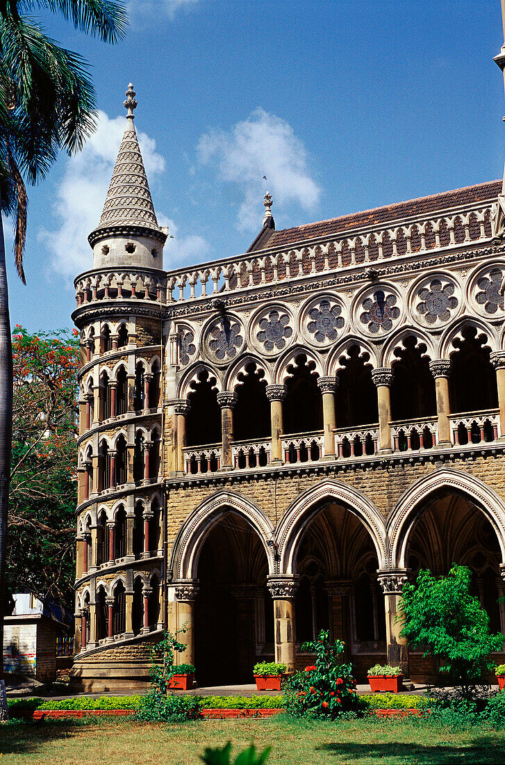 Library building in Venetian Gothic style of University. Mumbai. India