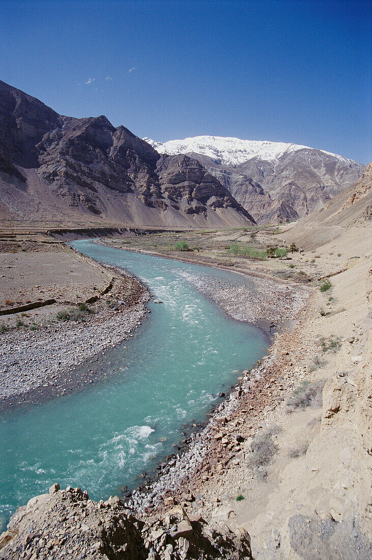 Valley and River, Lahul and Spiti valleys area. Himachal Pradesh. India