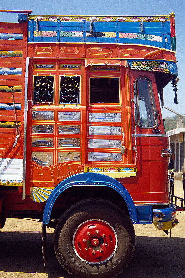Painted truck. Mumbai. Maharashtra. India