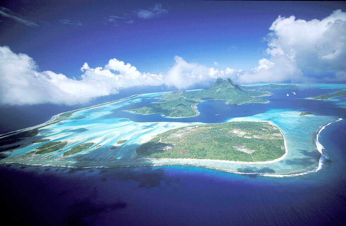 Aerail of Bora Bora island, Leeward Islands. French Polynesia