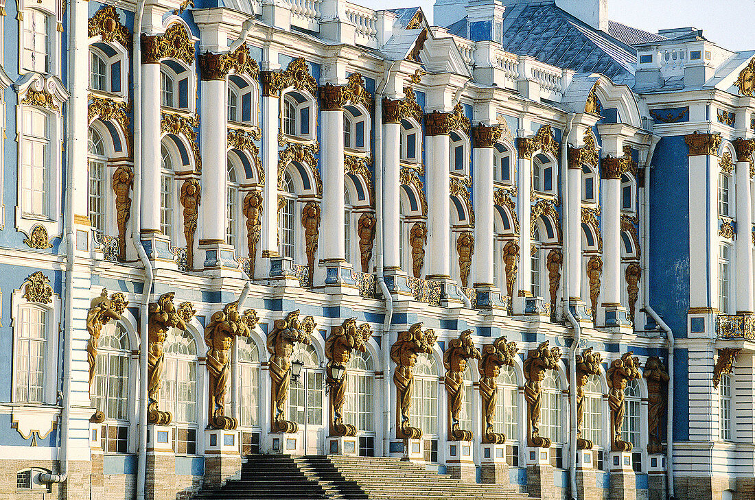 Catherine Palace main facade on park, Pushkin. St. Petersburg. Russia