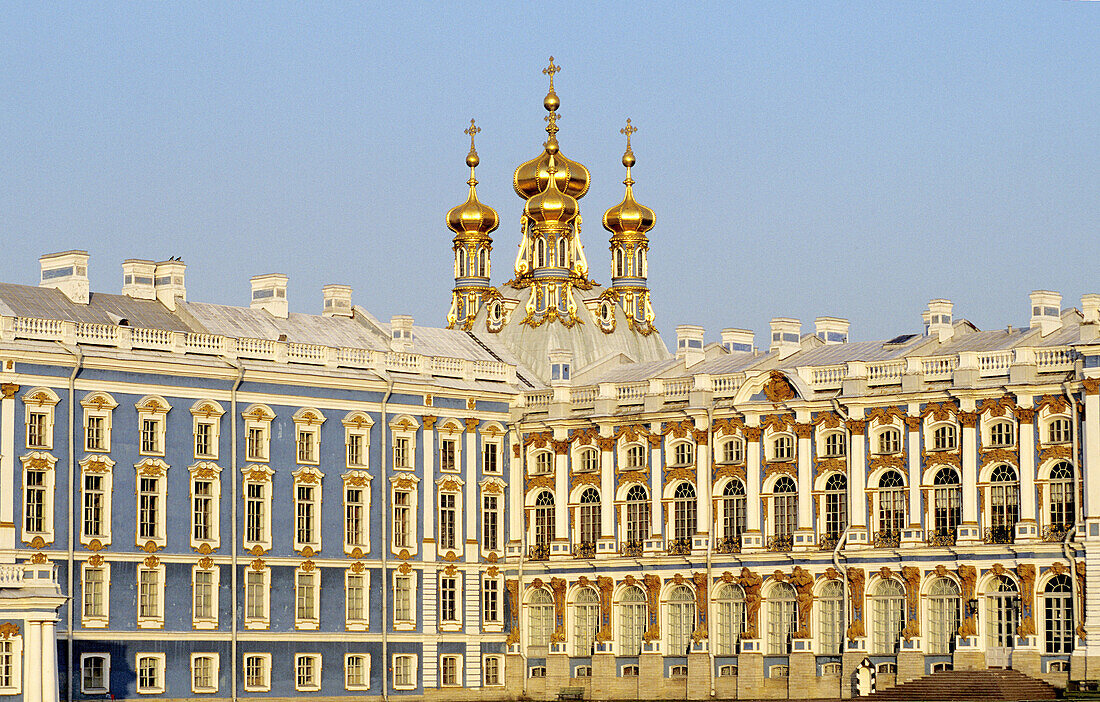 Facade on the back yard of Catherine Palace. Pushkin. St. Petersburg. Russia