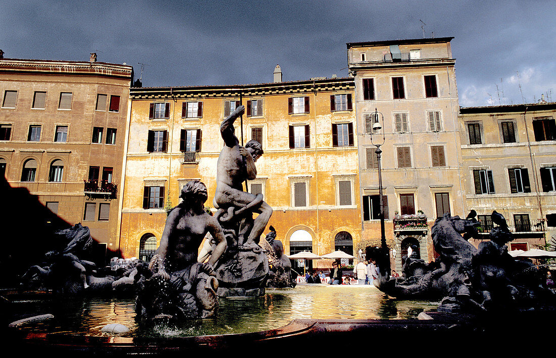 Neptune s Fountain (19th century) at Piazza Navona. Rome. Italy