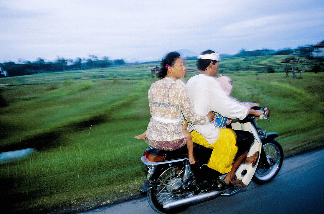 Road traffic in Bali island. Indonesia