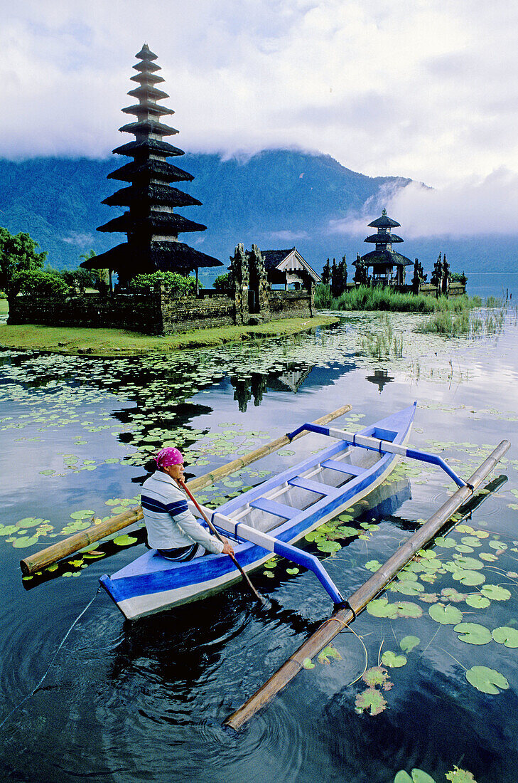 Temple Pura Ulun Danu on lake Baratan. Bali island. Indonesia