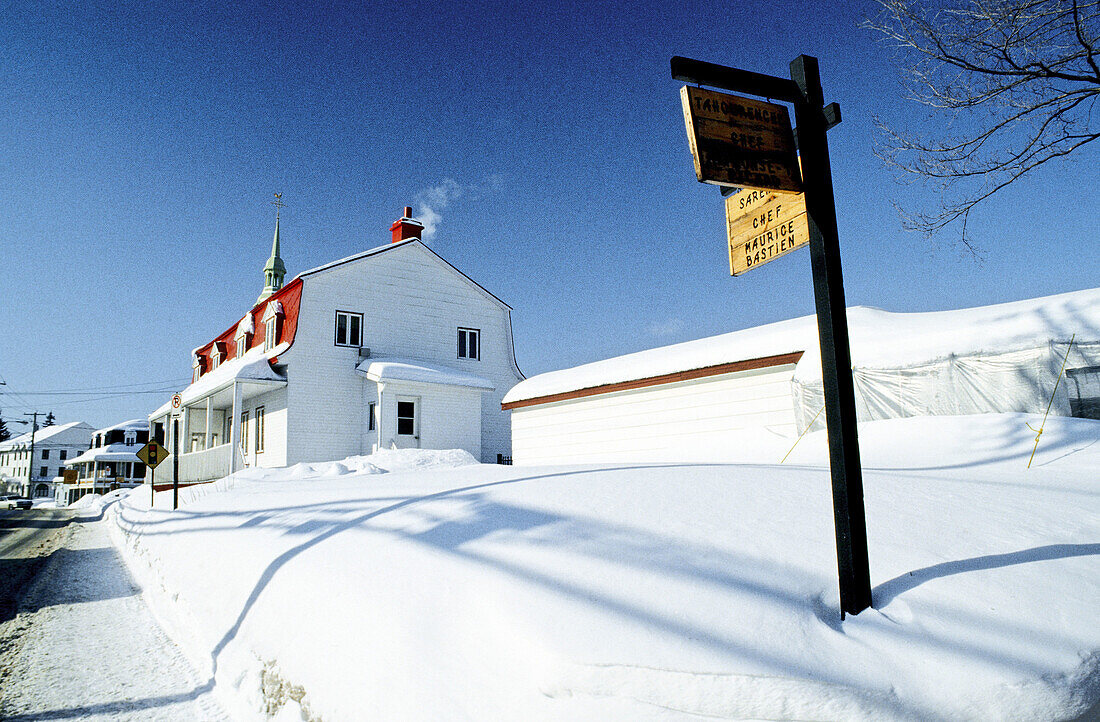 The Huron native american reservation near Quebec city in winter. Quebec. Canada