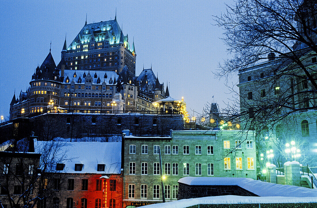 Chateau Frontenac. City of Quebec in winter. Quebec. Canada